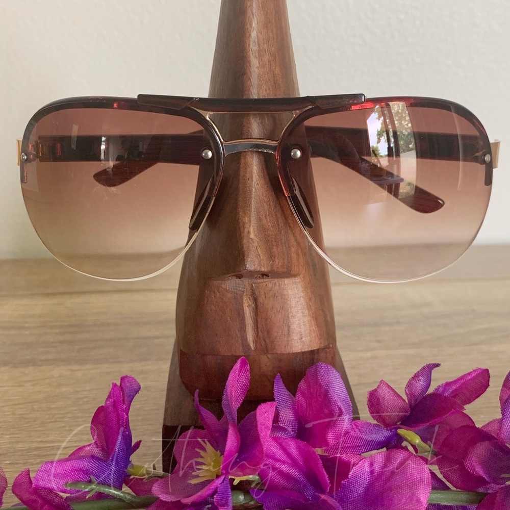 Brown Retro Aviation Pilot Sunglasses - Picture 2 of 12